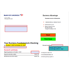 BOA October 2021 Bank Statement Template - Editable 